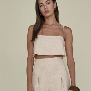 Reformation Cleo Linen Top Size 8